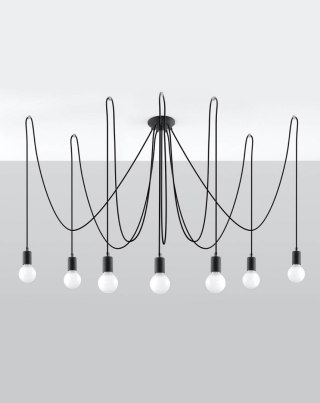 LAMPA SUFITOWA LUMINOS, PAJĄK, LOFT, EDISON, RETRO, CZARNA
