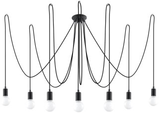 LAMPA SUFITOWA LUMINOS, PAJĄK, LOFT, EDISON, RETRO, CZARNA