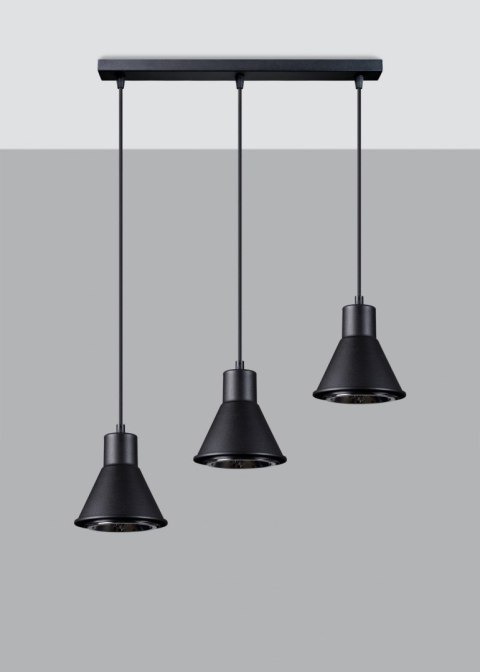 Lampa wisząca TAZILA 3 czarna [ES111]