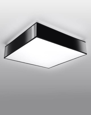 NOWOCZESNY CZARNY PLAFON, KWADRAT 25 cm, SALON E27