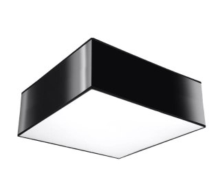 NOWOCZESNY CZARNY PLAFON, KWADRAT 25 cm, SALON E27