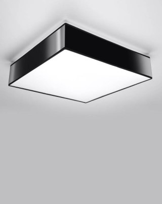 NOWOCZESNY CZARNY PLAFON, KWADRAT 55 cm SALON, E27