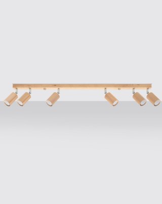 DREWNIANY PLAFON BERG, 6 REGULOWANYCH LAMP, SPOT