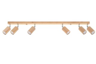 DREWNIANY PLAFON BERG, 6 REGULOWANYCH LAMP, SPOT