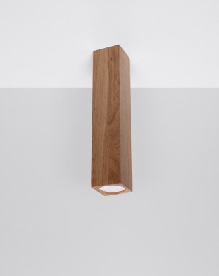 DREWNIANA LAMPA, KWADRAT, 30 CM, LOFT, PLAFON