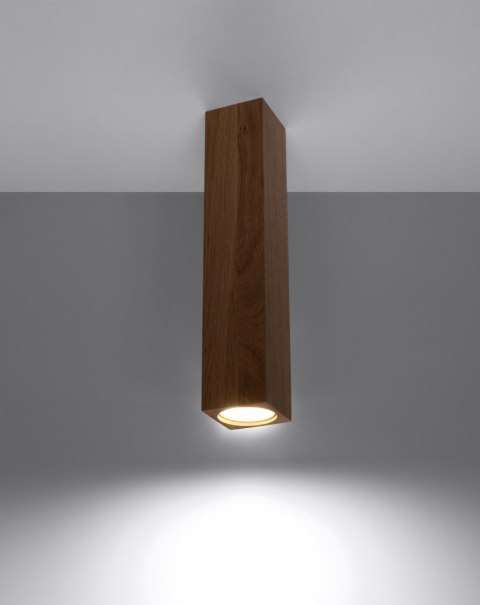 DREWNIANA LAMPA, KWADRAT, 30 CM, LOFT, PLAFON
