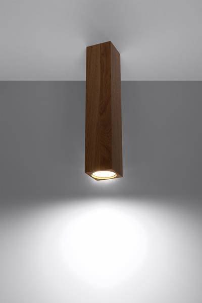 DREWNIANA LAMPA, KWADRAT, 30 CM, LOFT, PLAFON