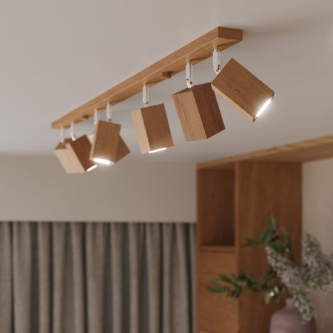 DREWNIANA LAMPA, KWADRAT, 30 CM, LOFT, PLAFON