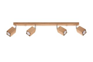DREWNIANA LAMPA LOFT, DĄB, SZYNA, SPOT, 4 x GU10