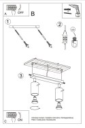 NOWOCZESNA LAMPA, SPOT, CZARNA, CHROM, 2 x GU10