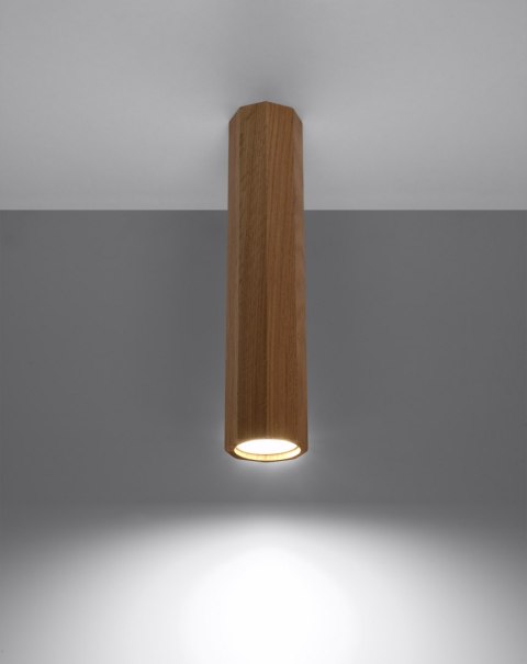 DREWNIANA LAMPA NATURALNA, DĄB, 30CM, PLAFON, GU10