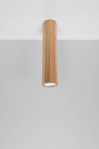 DREWNIANA LAMPA NATURALNA, DĄB, 30CM, PLAFON, GU10