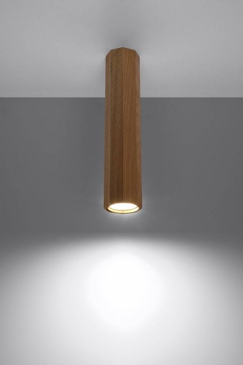 DREWNIANA LAMPA NATURALNA, DĄB, 30CM, PLAFON, GU10