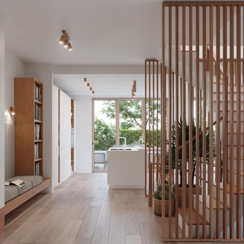 DREWNIANA LAMPA NATURALNA, DĄB, 30CM, PLAFON, GU10