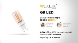 Żarówka LED G9 3000K 4,5W 450lm
