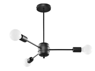 ŻYRANDOL STRUXUM, LAMPA WISZĄCA, LOFT, CZARNA STAL, INDUSTRIALNA, DO SALONU