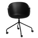 Krzesło na kółkach Round czarne obrotowe, biurowe