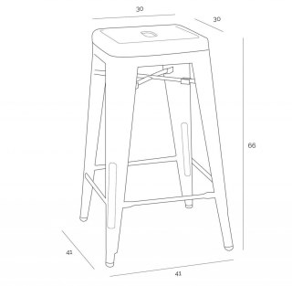 METALOWY HOKER LOFT ARTPRO - ŻÓŁTY, INDUSTRIALNY STOŁEK BAROWY, 66 CM