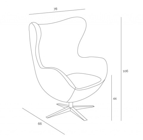 Fotel EGG - Jajo, atramentowy kaszmir Premium