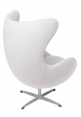 Fotel EGG Premium - Biały, Kaszmir K3 Chromowany