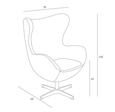 FOTEL EGG, JAJO, BRĄZOWY, SKÓRA NATURALNA, CHROM, NOWOCZESNY, DO SALONU