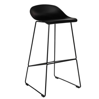 INDUSTRIALNY CZARNY HOKER LOFT, PŁOZY, METALOWY, 75 CM, DO KUCHNI, DO WYSPY