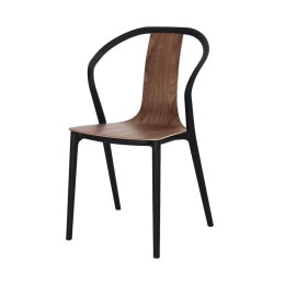 Krzesło Ergo ORZECH, czarna podstawa, lekkie, do kuchni, do jadalni