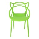 Krzesło z ażurowym oparciem, zdobione, ZIELONE, DO KUCHNI, DO JADALNI
