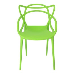 Krzesło z ażurowym oparciem, zdobione, ZIELONE, DO KUCHNI, DO JADALNI