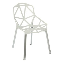 Krzesło ażurowe białe, futurystyczne, metalowe
