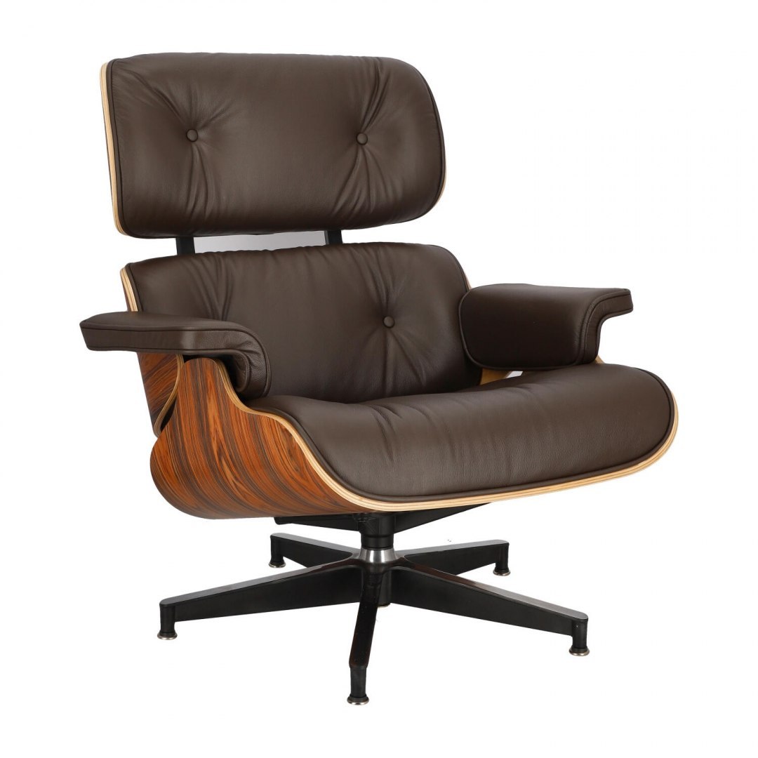 Fotel Vip z podnóżkiem brązowy ciemny/ r osewood
