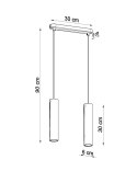 LAMPA WISZĄCA LOFT, BETONOWA, WĄSKA, INDUSTRIALNA, DO SALONU, 2 x Gu10