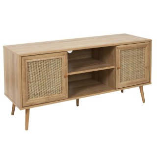 SZAFKA RTV BOHO, PLECIONKA, NATURALNA, DO SALONU, RATTAN, DĄB, KOMODA