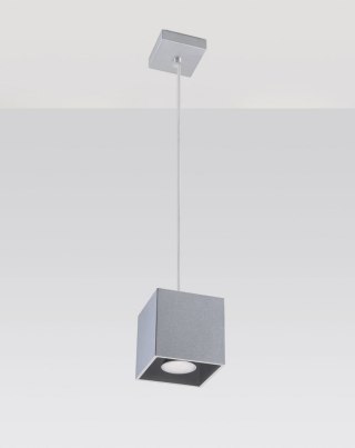 LAMPA WISZĄCA AURAE, QUAD, SZARA, ALUMINIUM, GU10, NOWOCZESNA, LOFT, SALON