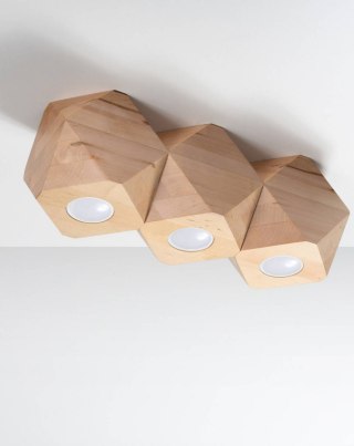 LAMPA SUFITOWA PLAFON DREWNIANY LUMINIS WOODY, LOFT, STYL SKANDYNAWSKI