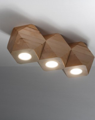 LAMPA SUFITOWA PLAFON DREWNIANY LUMINIS WOODY, LOFT, STYL SKANDYNAWSKI