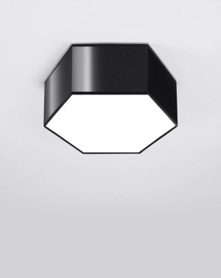 PLAFON SUFITOWY HEXIA, LAMPA HEXAGON, NOWOCZESNA, CZARNA, BIAŁA, DO SALONU