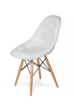 Krzesło EKO WOOD czysta biel T3 - ekoskóra, podstawa bukowa