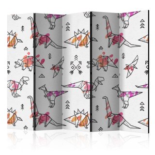 Parawan 5-częściowy - Dinozaury origami II