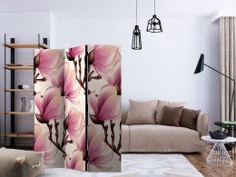 PARAWAN 3-CZĘŚCIOWY POKOJOWY, DEKORACYJNY 135 CM, Kwitnące magnolie