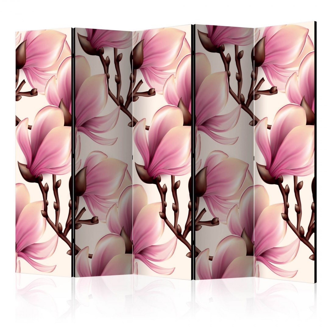 Parawan 5-częściowy - Kwitnące magnolie II Parawan 5-częściowy - Kwitnące magnolie II