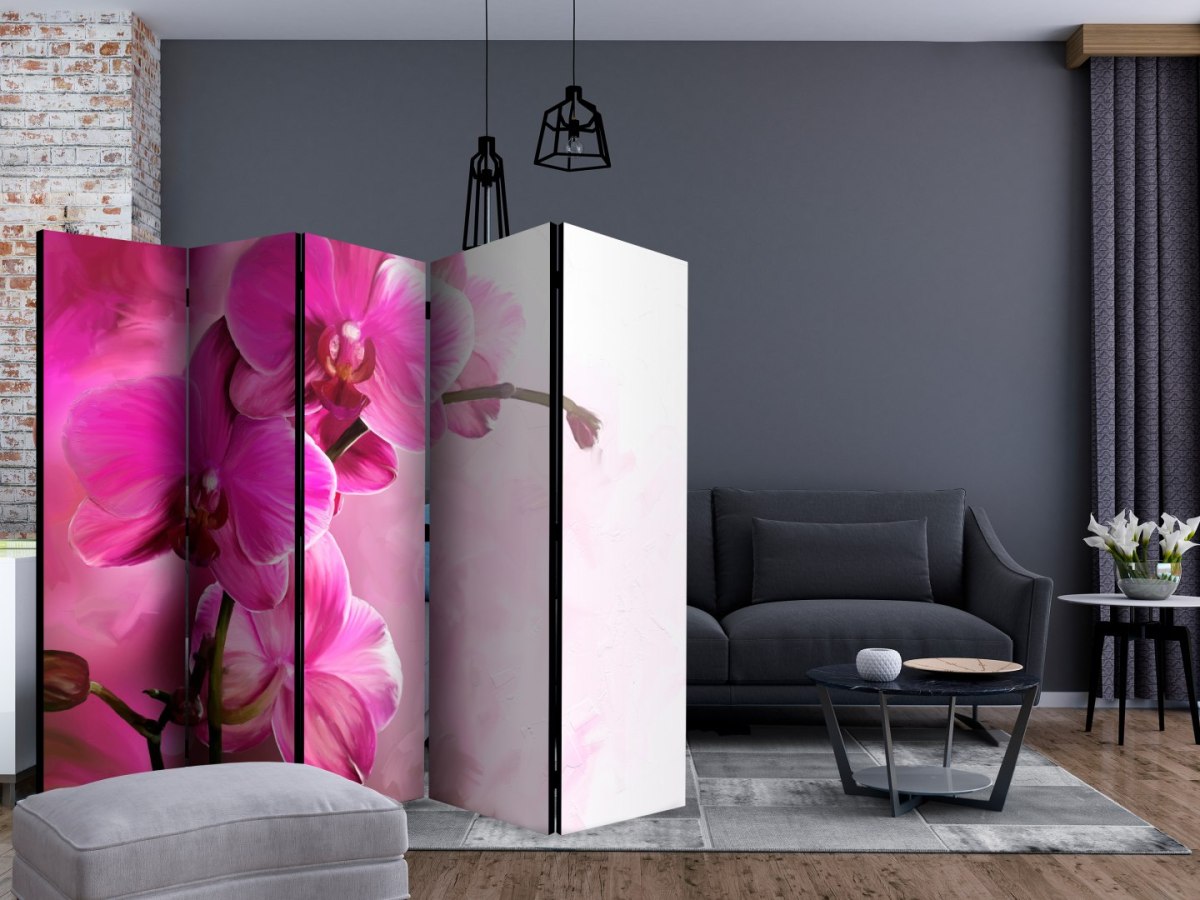 Parawan 5-częściowy - Różowa orchidea II Parawan 5-częściowy - Różowa orchidea II
