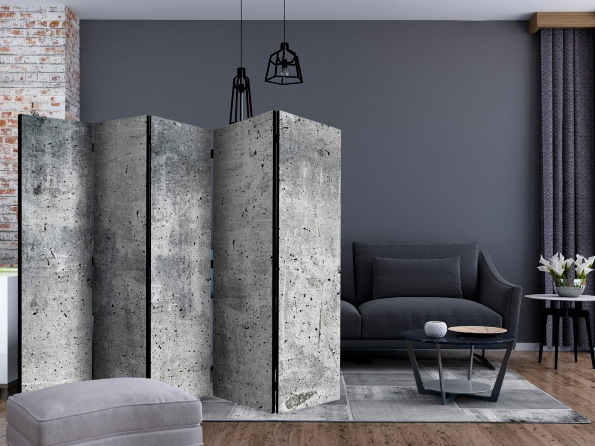 Parawan 5-częściowy - Świeży beton II Parawan 5-częściowy - Świeży beton II