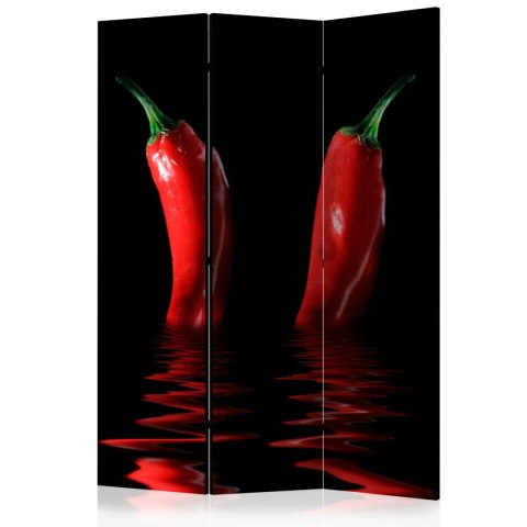 PARAWAN 3-CZĘŚCIOWY POKOJOWY, DEKORACYJNY 135 CM, Papryka chili