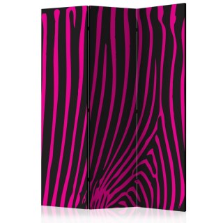 Parawan 3-częściowy - Zebra pattern (fioletowy)