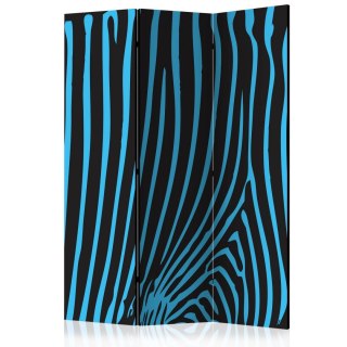 Parawan 3-częściowy - Zebra pattern (turkus)