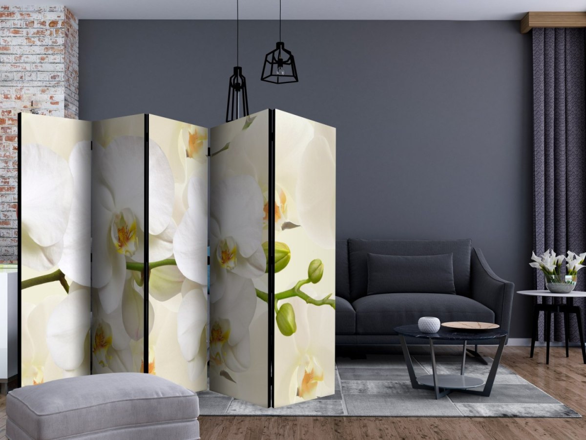 Parawan 5-częściowy - Gałązka orchidei II Parawan 5-częściowy - Gałązka orchidei II