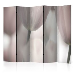 Parawan 5-częściowy - Tulips fine art - black and white II