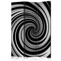 Parawan 3-częściowy -Black and white swirl