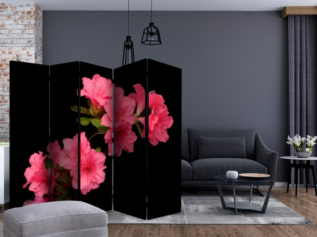 Parawan 5-częściowy - Azalea in Black II Parawan 5-częściowy - Azalea in Black II